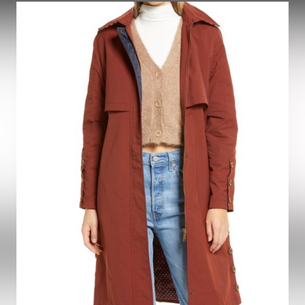 Sam Edelman Water Repellent Trench Coat In Paprika size S